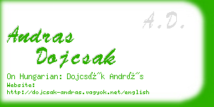 andras dojcsak business card